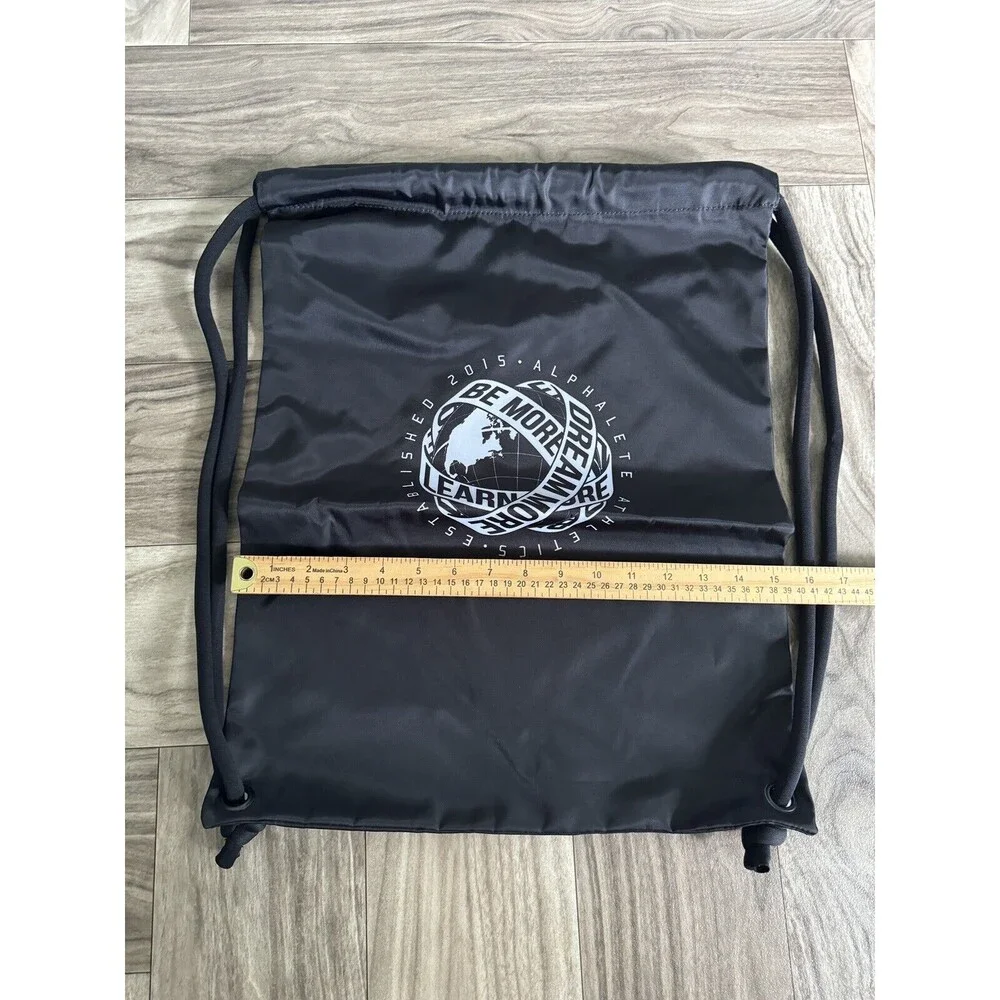 Alphalete Athletics Classic Drawstring Global Impact String Backpack Black